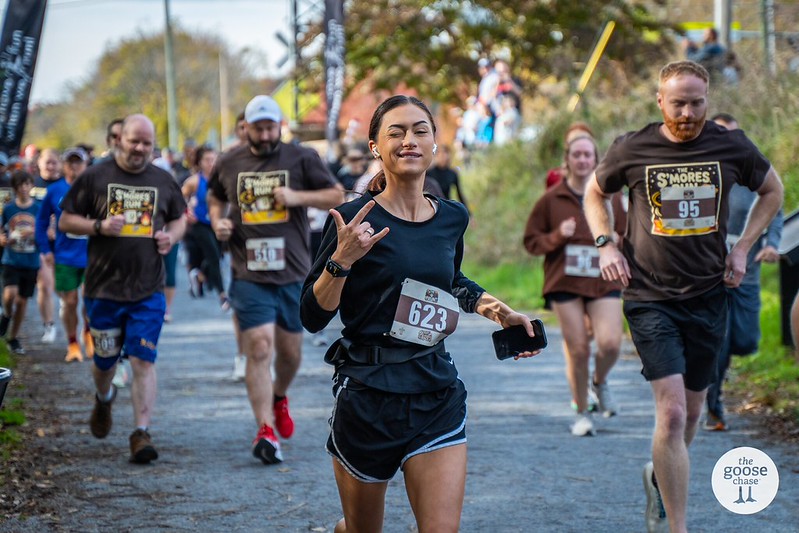Runners on the trail at The S'mores Run